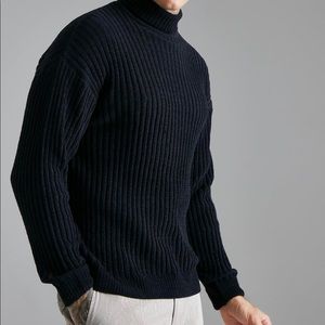 Regular Roll Neck Chenille Ribbed Jumper